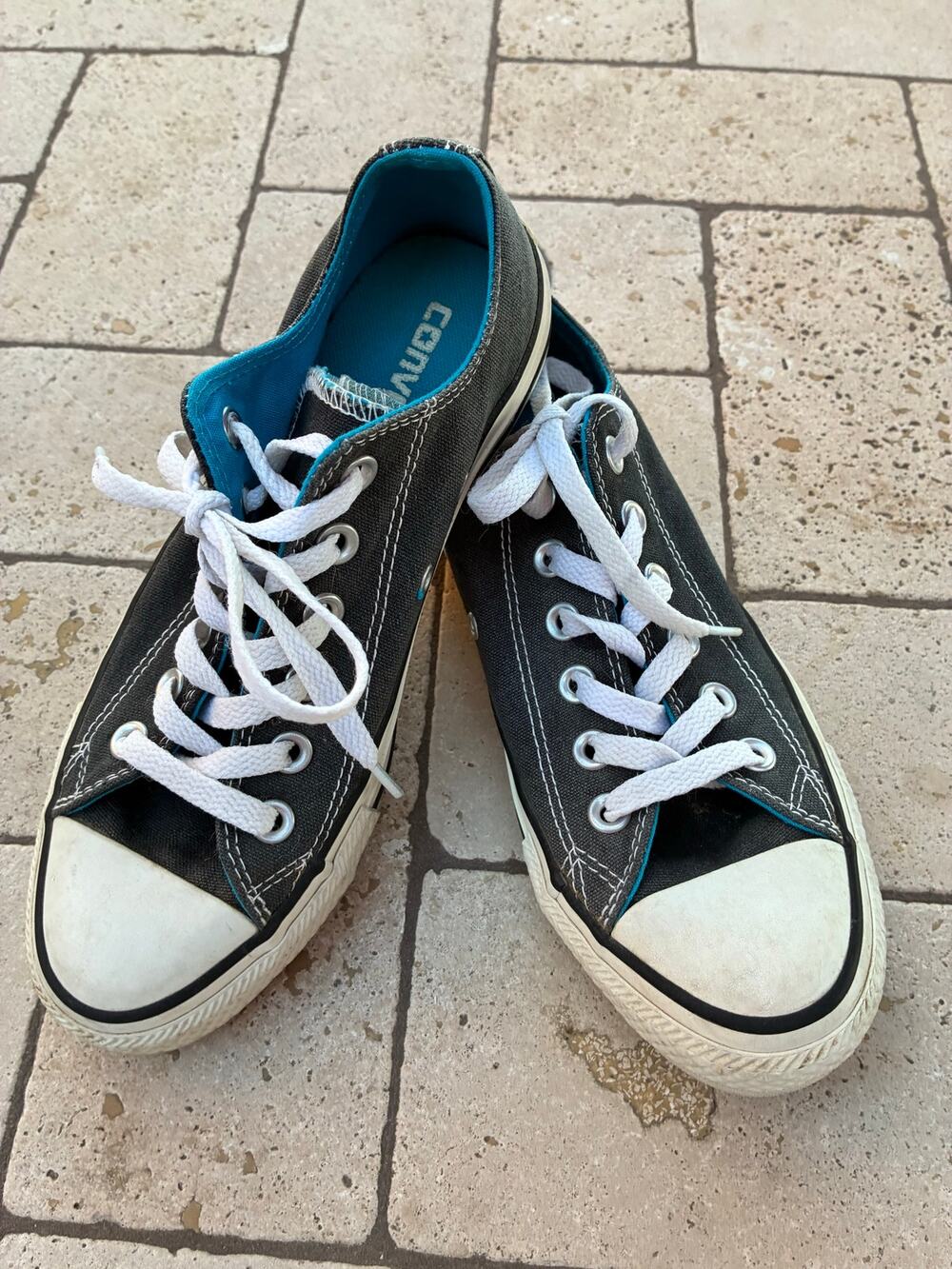 Converse Sneakers Chuck Taylor All Star Double Tongue Dark Gray Teal Ladies 7